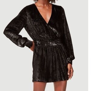 NWT frame metallic velvet velour wrap mini dress NYE party holiday 4